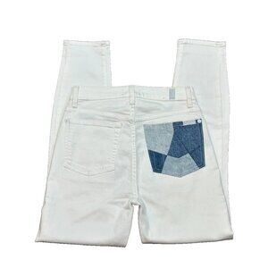 7 For All Mankind Slim Illusion High Waist Ankle Skinny Denim Patchwork 25 Worn1